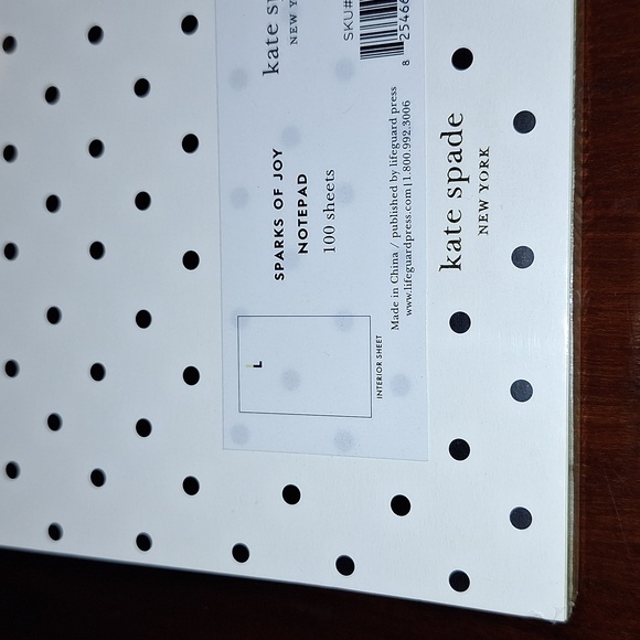 ♠️ Kate Spade Sparks of Joy notepad. 100 sheets. Dipped letter L. New! - Picture 3 of 9
